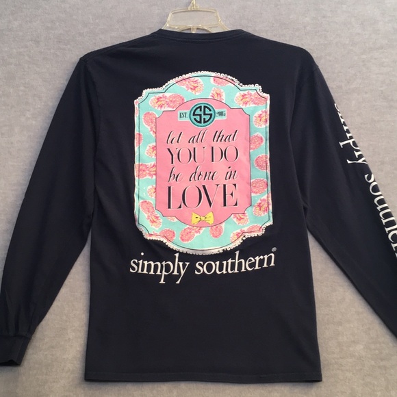 SIMPLY SOUTHERN Soft Comfy Long Line Long Sleeve Graphic Tee - Picture 1 of 14